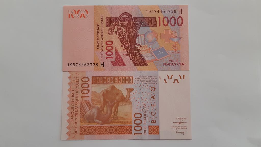 Купюра Банкнота Нигер 1000 франков 2003 г литера ( H ) А 52  Пресс UNC