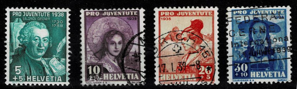 ПОЧТОВЫЕ МАРКИ Швейцарская Конфедерация 1938 г..  Больше лотов в профиле