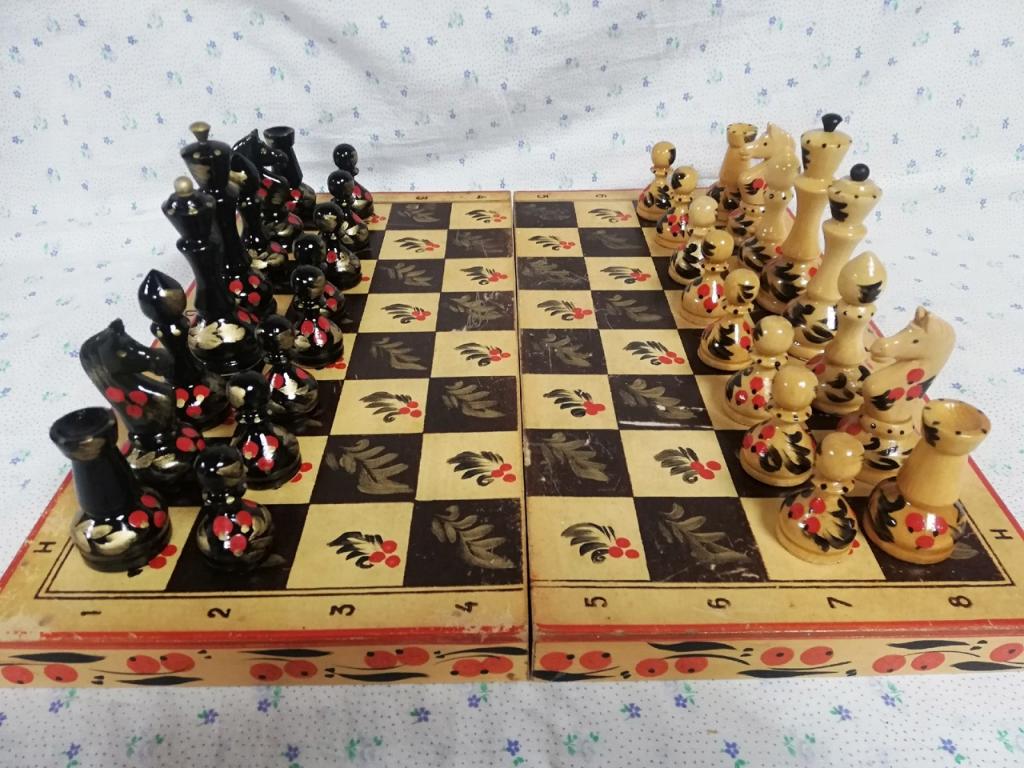 Шахматы СССР подарочные сувенирные Лаковая ручная роспись
