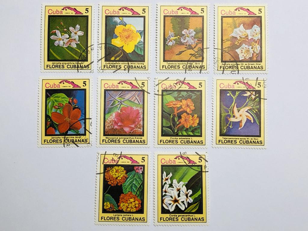 Растения. Цветы. Полная серия. Флора. Куба. 1983. Mi: CU 2783-2792. Гашен
