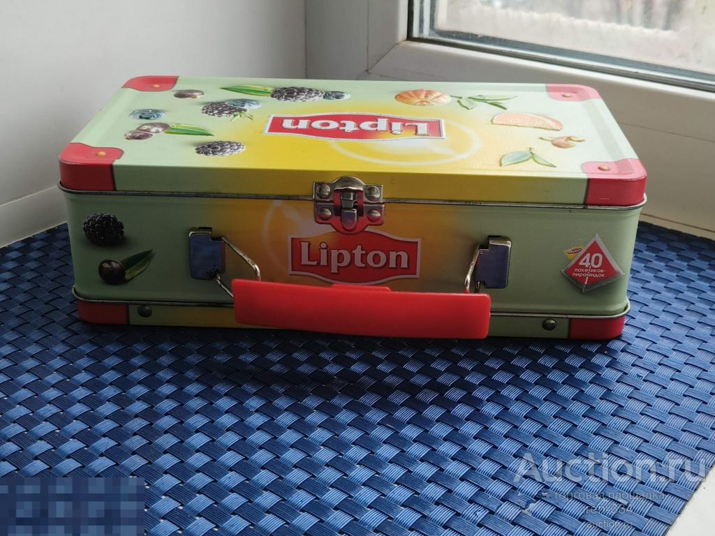 Банка Жестяная "Чай Липтон Lipton"Коробочка Чемоданчик Шкатулка ...
