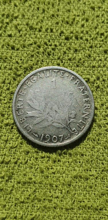 1 франк, 1907 год !!!!!, Франция республика