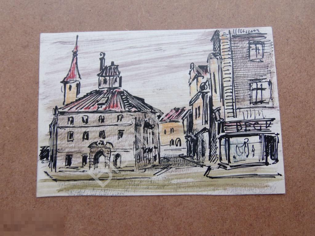 1965 г. Гринченко В.И. Рисунок Европа Прага 