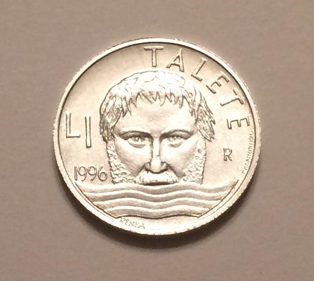 САН-МАРИНО 1 ЛИРА 1996 ФАЛЕС ТАЛЕТ XF+/UNC