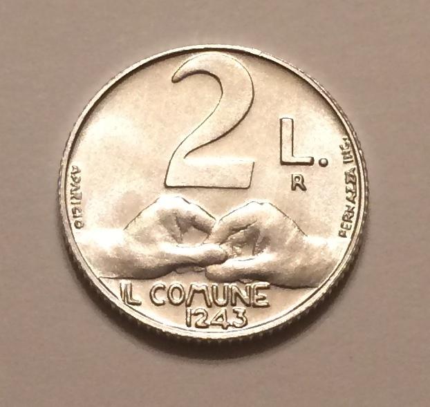 САН-МАРИНО 2 ЛИРЫ 1991 ИСТОРИЯ UNC