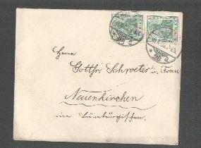 Конверт Германия 1908 марка гашение письмо