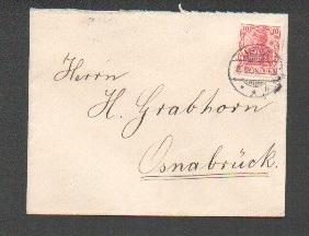 Конверт Германия 1914 марка гашение Hamburg