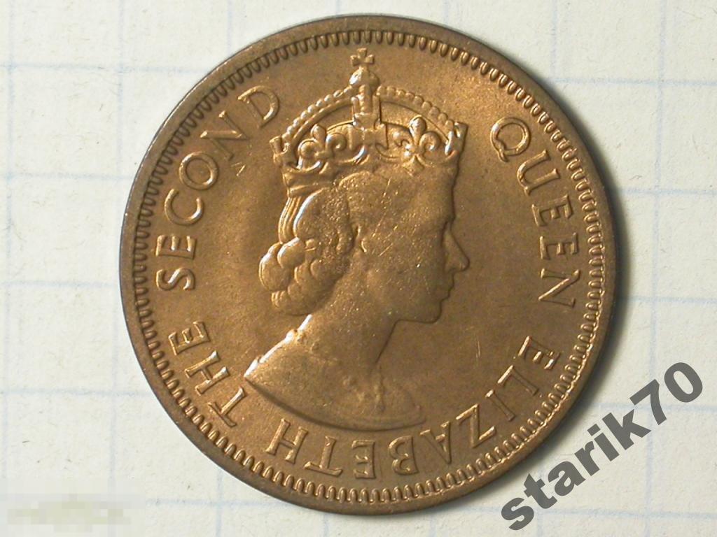 Маврикий 2 Цента 1955 BU 