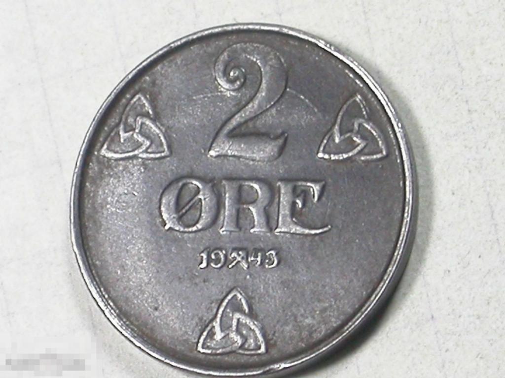 Норвегия  2 Оре 1943 BU 