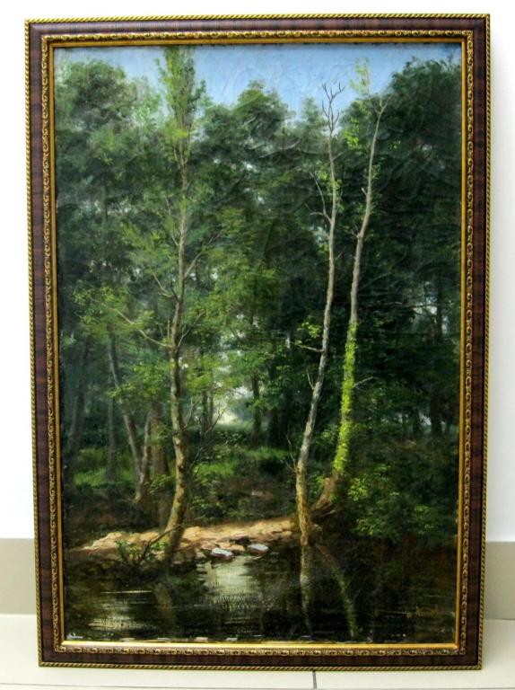 Картина XIX века "Лес". Художник Анри Арондель (HENRI JOSEPH CHARLES ARONDEL) (1827-1900).