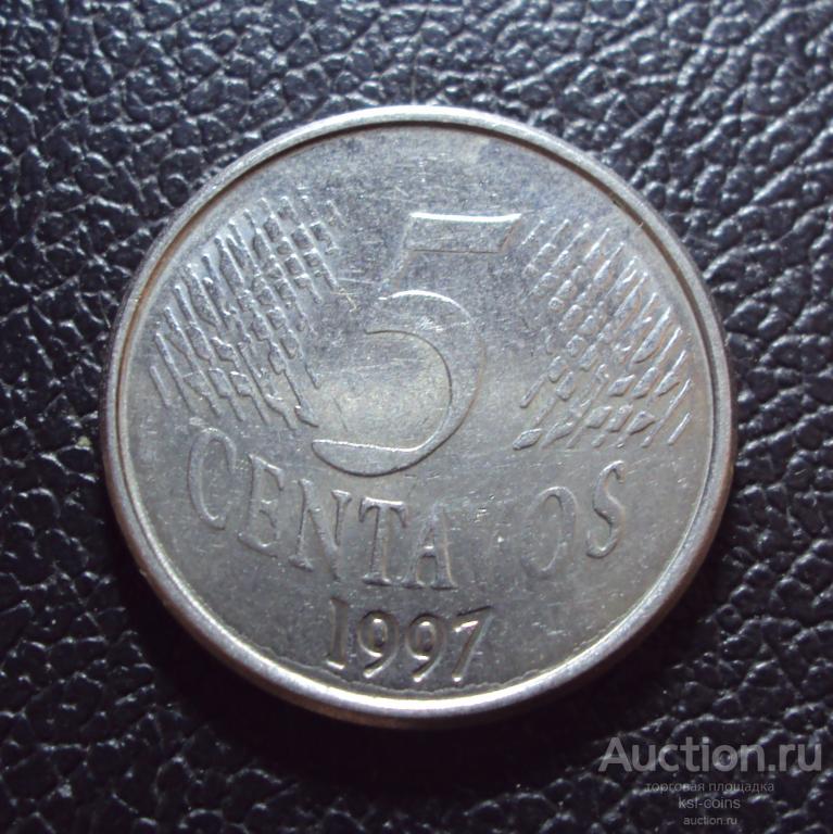 Бразилия 5 сентаво 1997 год.