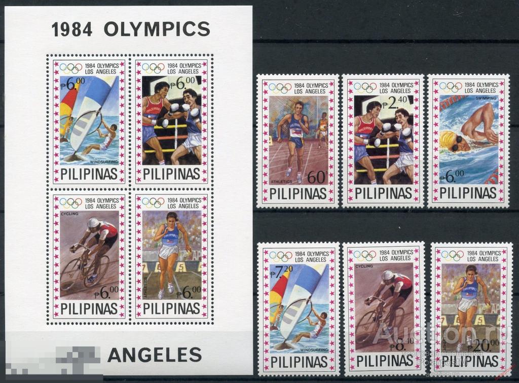 S125 Филиппины 1984 1594-1599+BL.24 Олимпийские игры - Лос-Анджелес, США 1984 