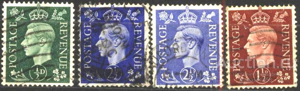 Великобритания  Гашеные марки Король Георг VI 1937 / 1951