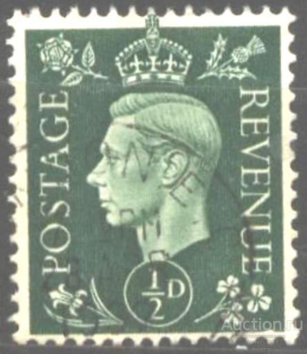 Великобритания  Гашеная марка Король Георг VI  1951