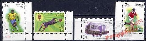 Таджикистан 2004. №329-332 100 ЛЕТ FIFA 