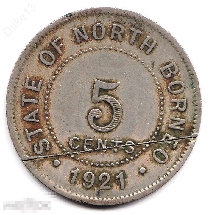 Северное Борнео - 5 центов 1921 Н