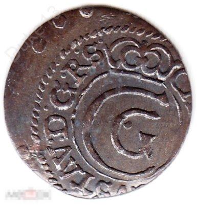 ЛИВОНИЯ - РИГА - Шведская Оккупация - 1 солид (шиллинг, шеляг) 1654-1660 - РЕДКАЯ ОТЛИЧНАЯ