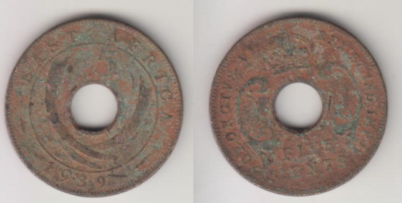 Британская Восточная Африка 5 центов 1939 _1