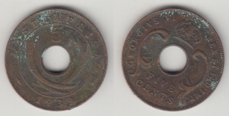 Британская Восточная Африка 5 центов 1939 _3