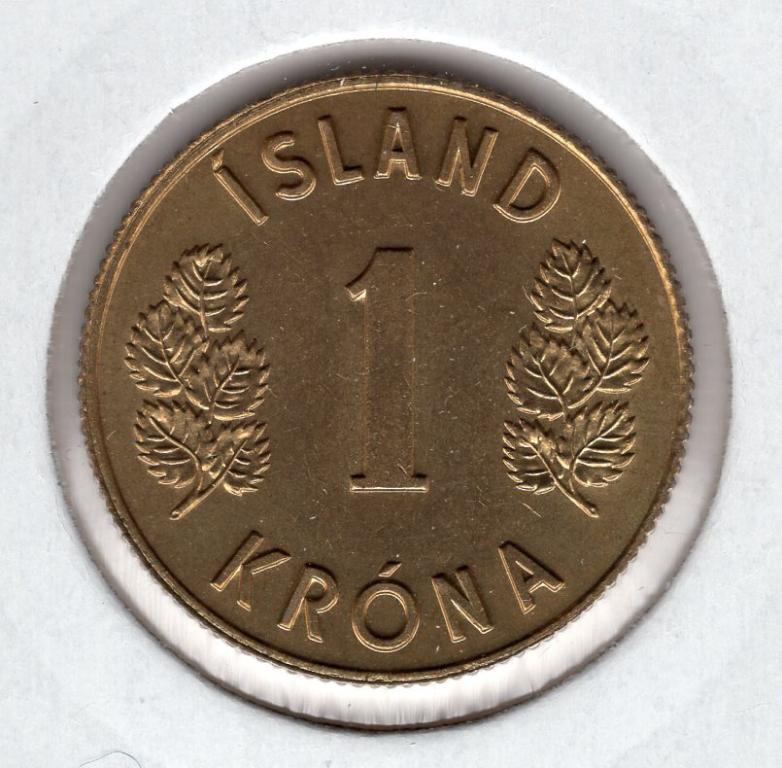 1 крона - Исландия - 1975 - KM#12a