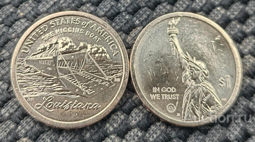 1 доллар 2023 Лодка Хиггинса - Луизиана! Американские инновации D UNC! США
