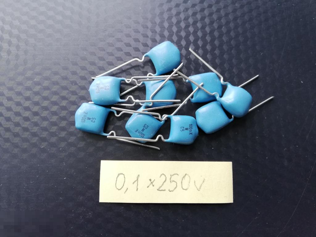 Конденсаторы К73-17в  0,1 мкФ× 250 в 