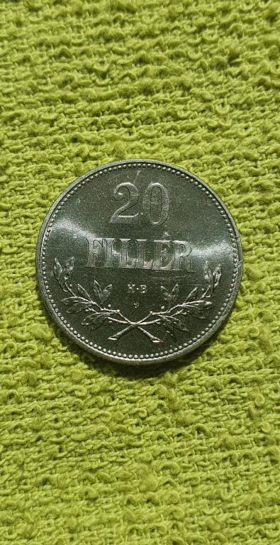 20 филлеров PROOF Restrike !!!, 1918 год КB, королевство Венгрия