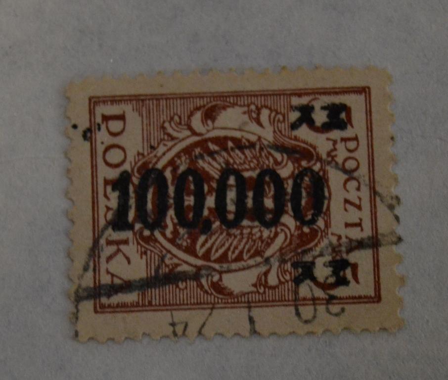 Польша 1923 год Инфляционная надпечатка Гаш