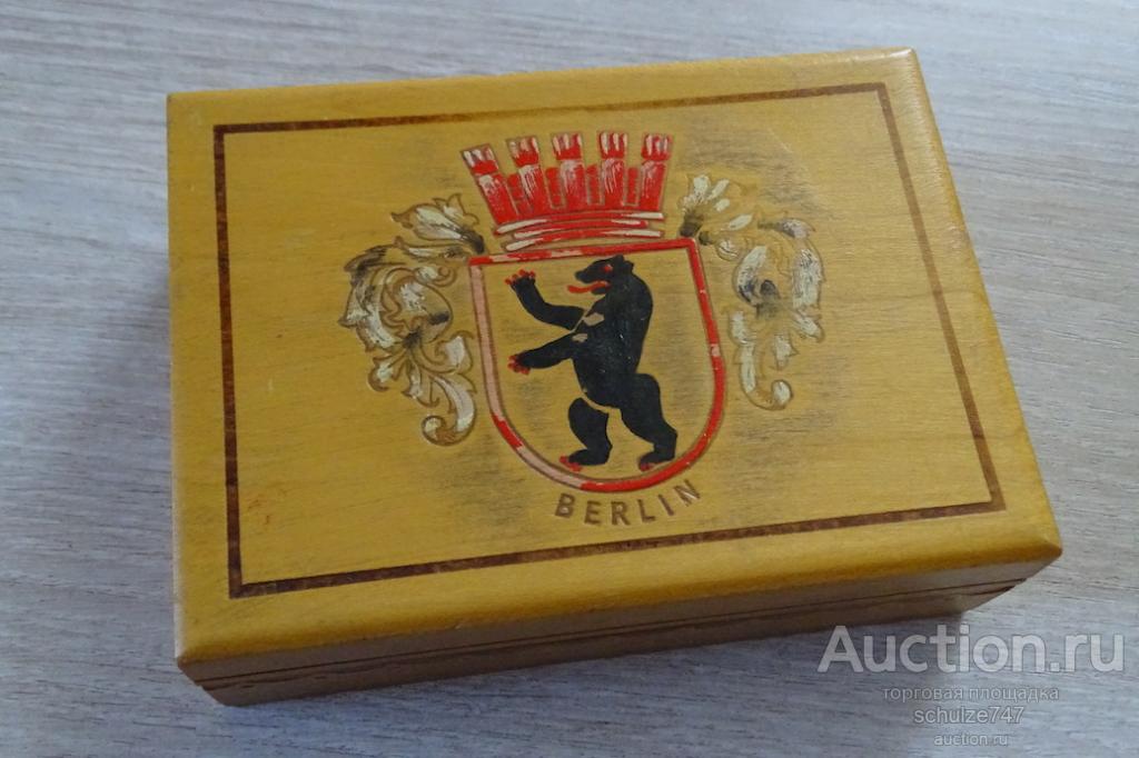 ШКАТУЛКА СИГАРЕТНИЦА ПАПИРОСНИЦА БЕРЛИН BERLIN ГЕРБ ДЕРЕВО