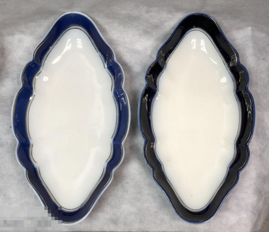 Селедочница Вербилки, ДФЗ, 26,5 см, фарфор, 2 шт, 2 цвета кобальта 