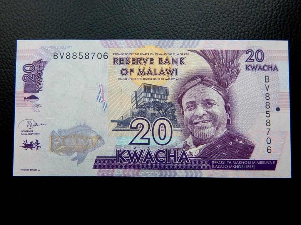Бона 20 квача 2019 года Малави BV 8858706 UNC
