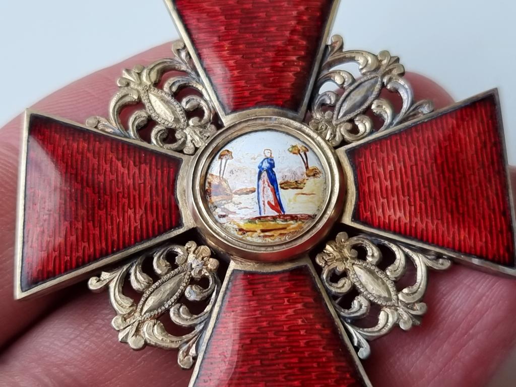 Знак-Крест-Орден св.Анны. 1 степени Серебро.Позолота.