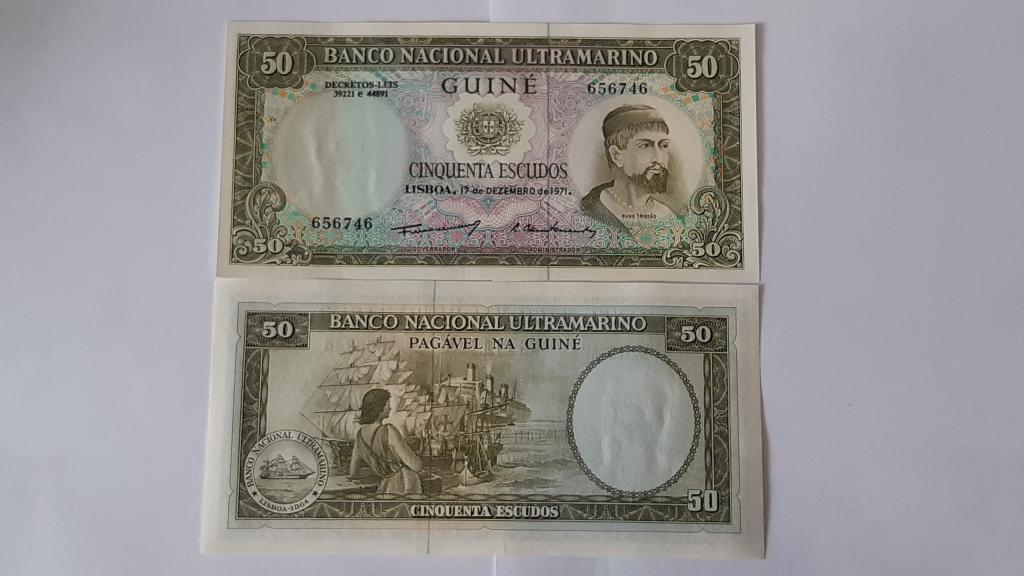 Купюра Банкнота Гвинея 50 эскудо 1971 А 25 Состояние Пресс UNC