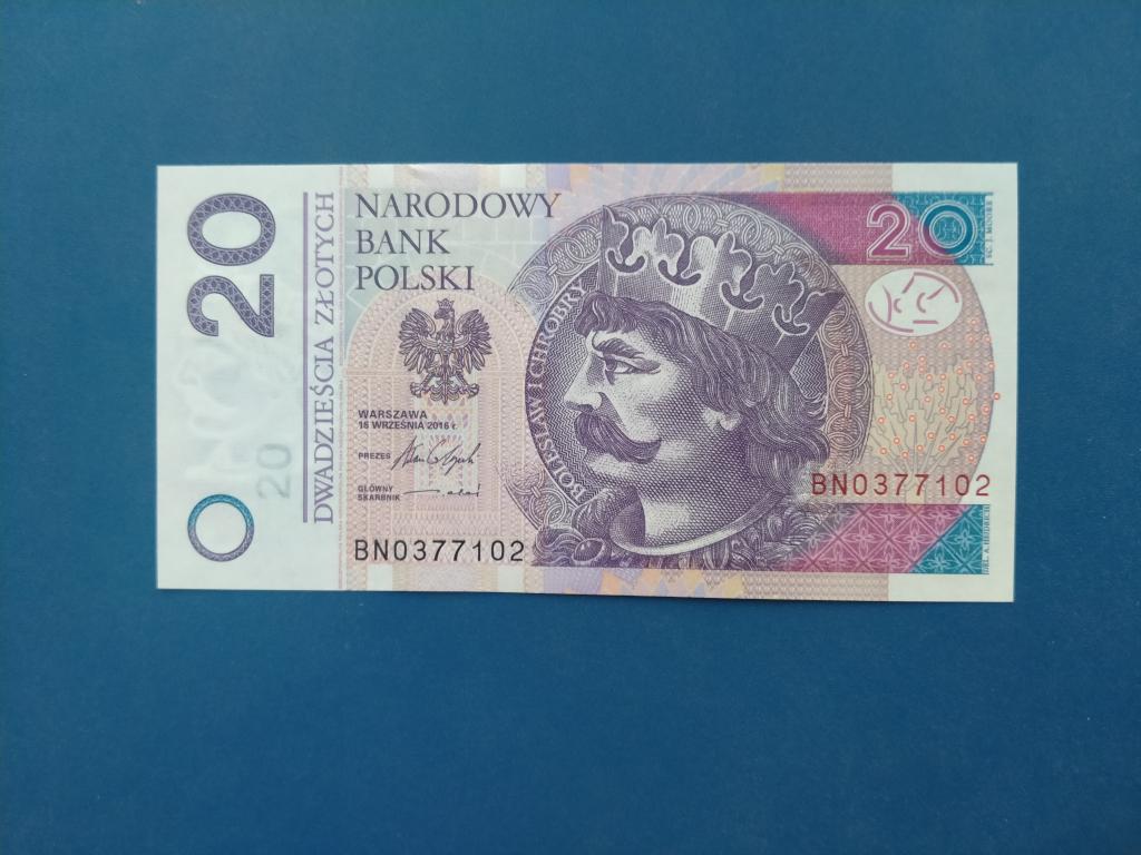 Польша 20 злотых 2016 год