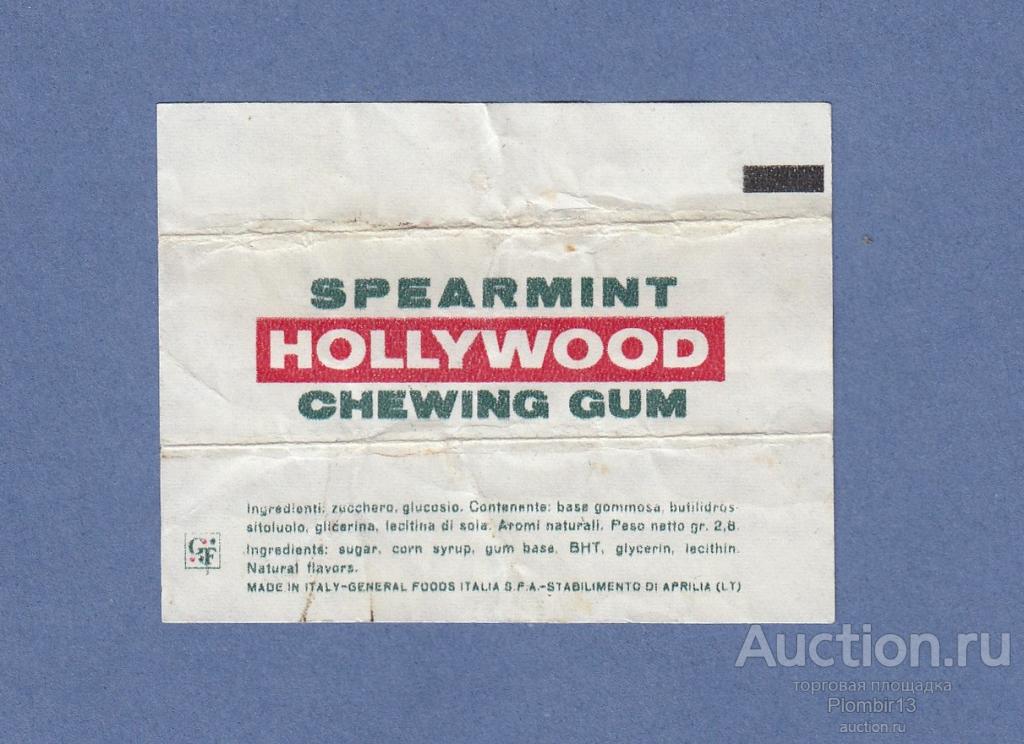 Обертка Италия General Foods Hollywood Spearmint