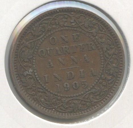 1/4 анна1905 Британская Индия