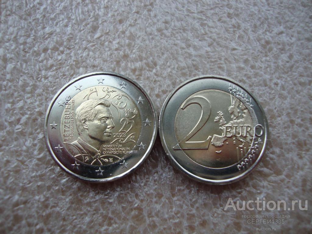 Люксембург 2 евро 2023 25 лет вступления Великого герцога Анри Международный олимпийский комитет