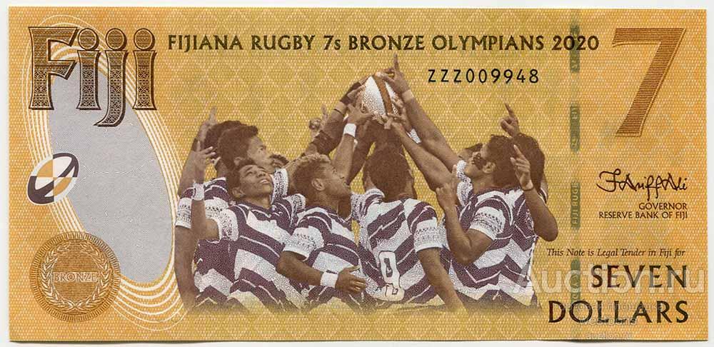 Фиджи 7 долларов 2022 г. памятные, замещенная серия KM W122r UNC