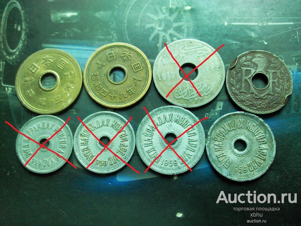 Монеты   ( Монголия ,, Франция, Китай. Германия, ,)   6 шт   одним