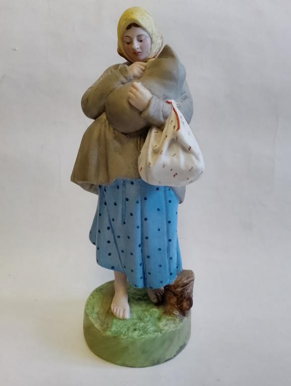 Статуэтка "Горькая доля" Россия,конец 19 века,бисквит, фабрика Гарднера Редкость!!