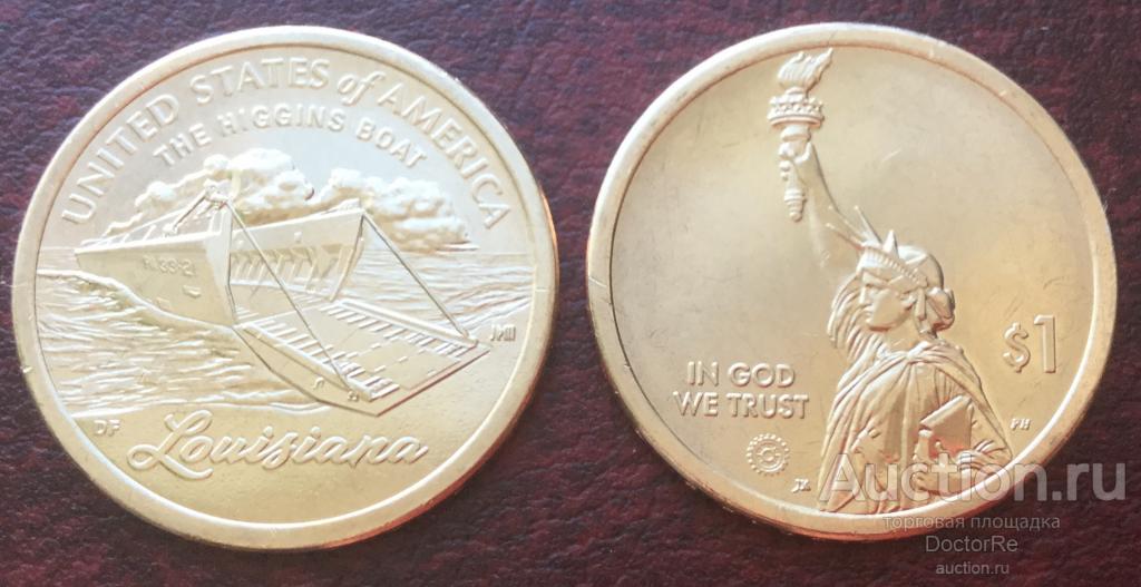 США 1 доллар 2023 года. Инновации. Луизианна. Лодка Хиггинса . Двор D. UNC