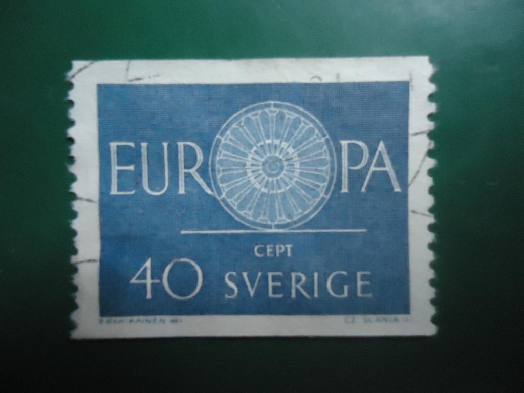 1960 г.   Швеция   гаш. без клея.