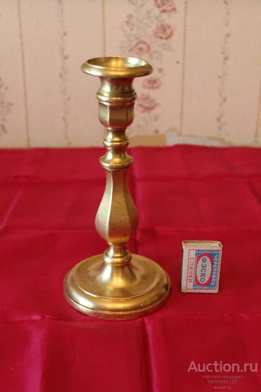 Подсвечник старинный . Бронза .