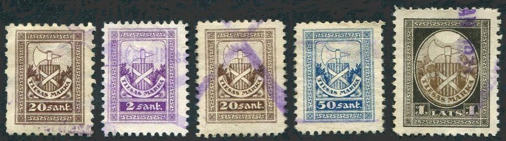 Латвия 1926 судебная пошлина фасция вз 卐 / 卍 разная зубцовка фискальные непочтовые (5)