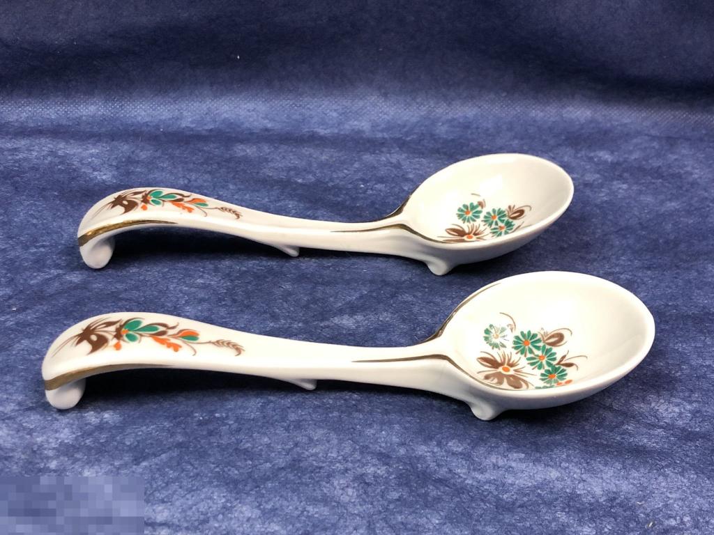 Ложка декоративная, 2 шт, фарфор, Киевский фарфоровый завод 