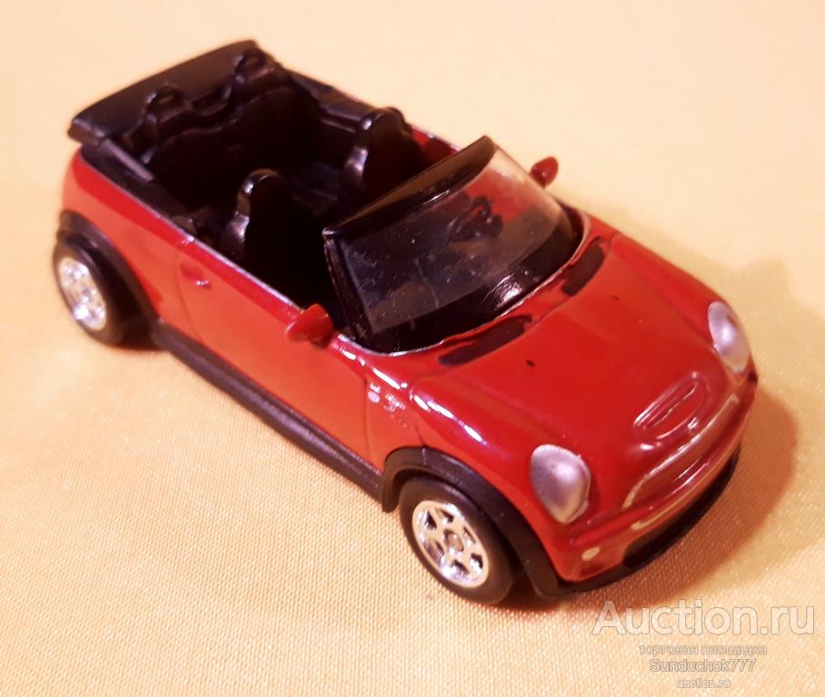 Модель автомобиля "Mini Cooper S Cabrio" WELLY. №52266. Красный. Металл, Пластик. 1:60.