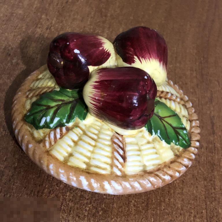 Крышка от  сахарницы, масленки, Яблоки, фарфор, фаянс 