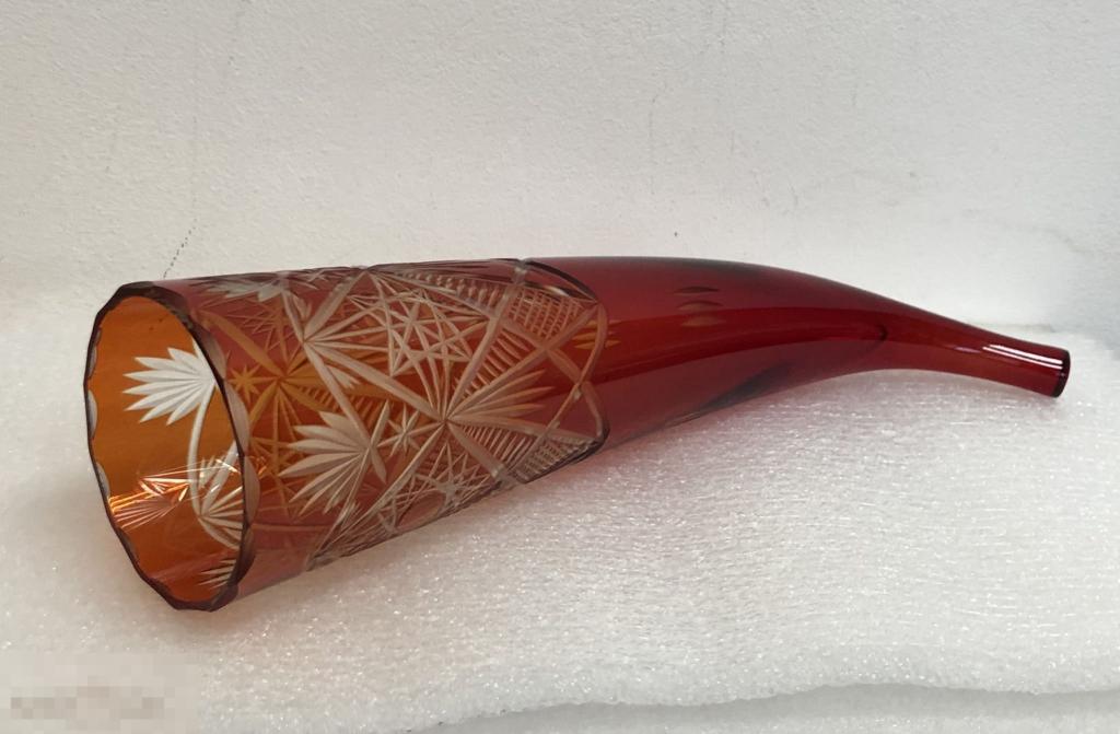 ФУЖЕР ДЛЯ ВИНА, БОКАЛ, РОГ ИЗОБИЛИЯ, ХРУСТАЛЬ, ДВОЙНОЕ СТЕКЛО, ОТЛИЧНОЕ СОСТОЯНИЕ! 