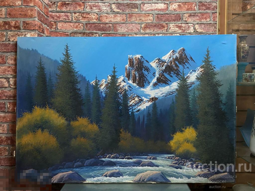 Картина "Горный пейзаж". Холст, масло.