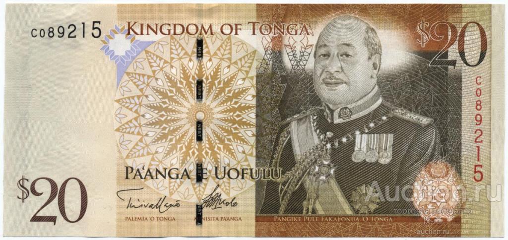 Тонга (2009 г.) 20 паанга UNC